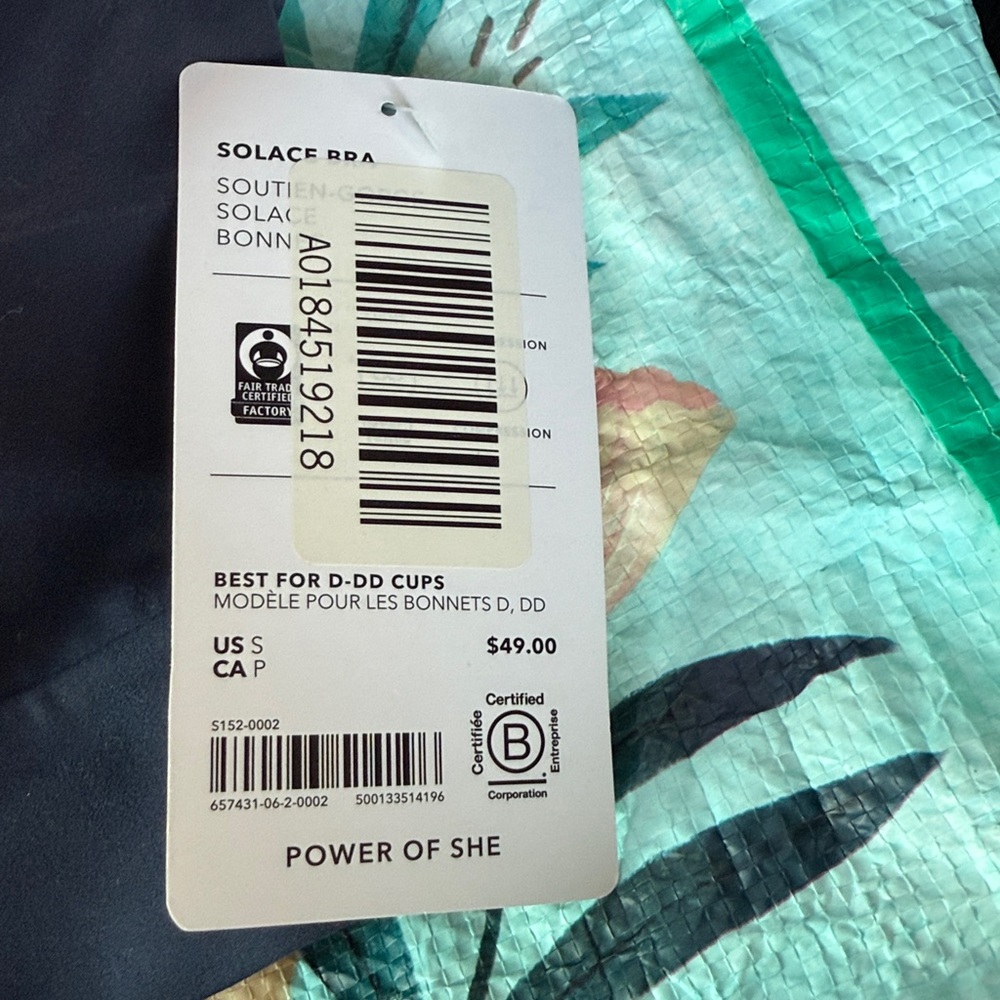 NWT Athleta Solace Bra D-DD in Powervita Navy small Blue 657431 sports bra Strap - Picture 7 of 9